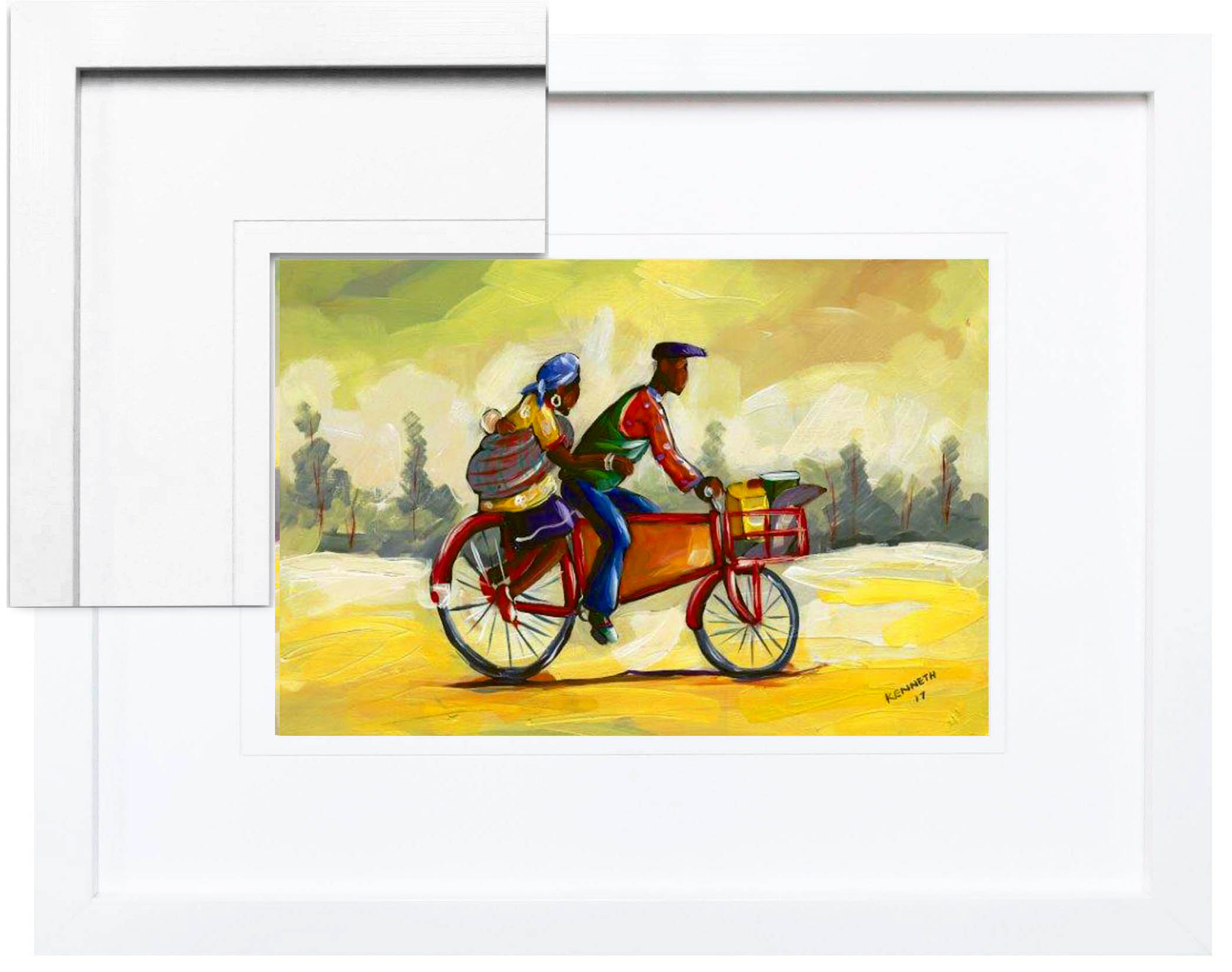 FP240 Wall décor art framed print pop art african theme white frame